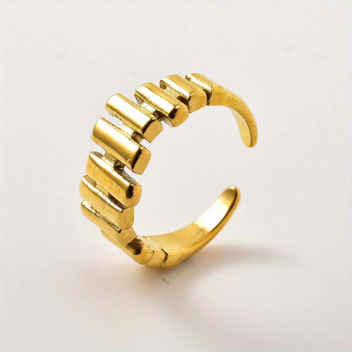 ZEADEAR Geometric Open Ring Golden Hip Hop Style Unisex Jewelry